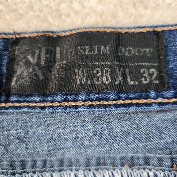 Axel Jeans Mens 38x32 Blue Bootcut Aspetuck Denim Whiskers Western Rugged Urban - Picture 6 of 13